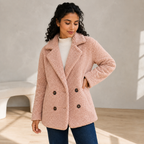 Verity | Cosy Borg Coat with Notched Lapel for Women