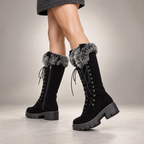 Rosamonde | Elegant Fur Knee Boots for Women with Cosy Winter Trim
