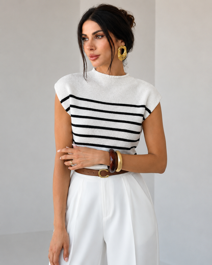 Wisteria | Mock Neck Cap-Sleeve Top for Women