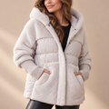 Apolline | Cosy Womens Puffer Jacket Hooded with Diamond Quilted Finish