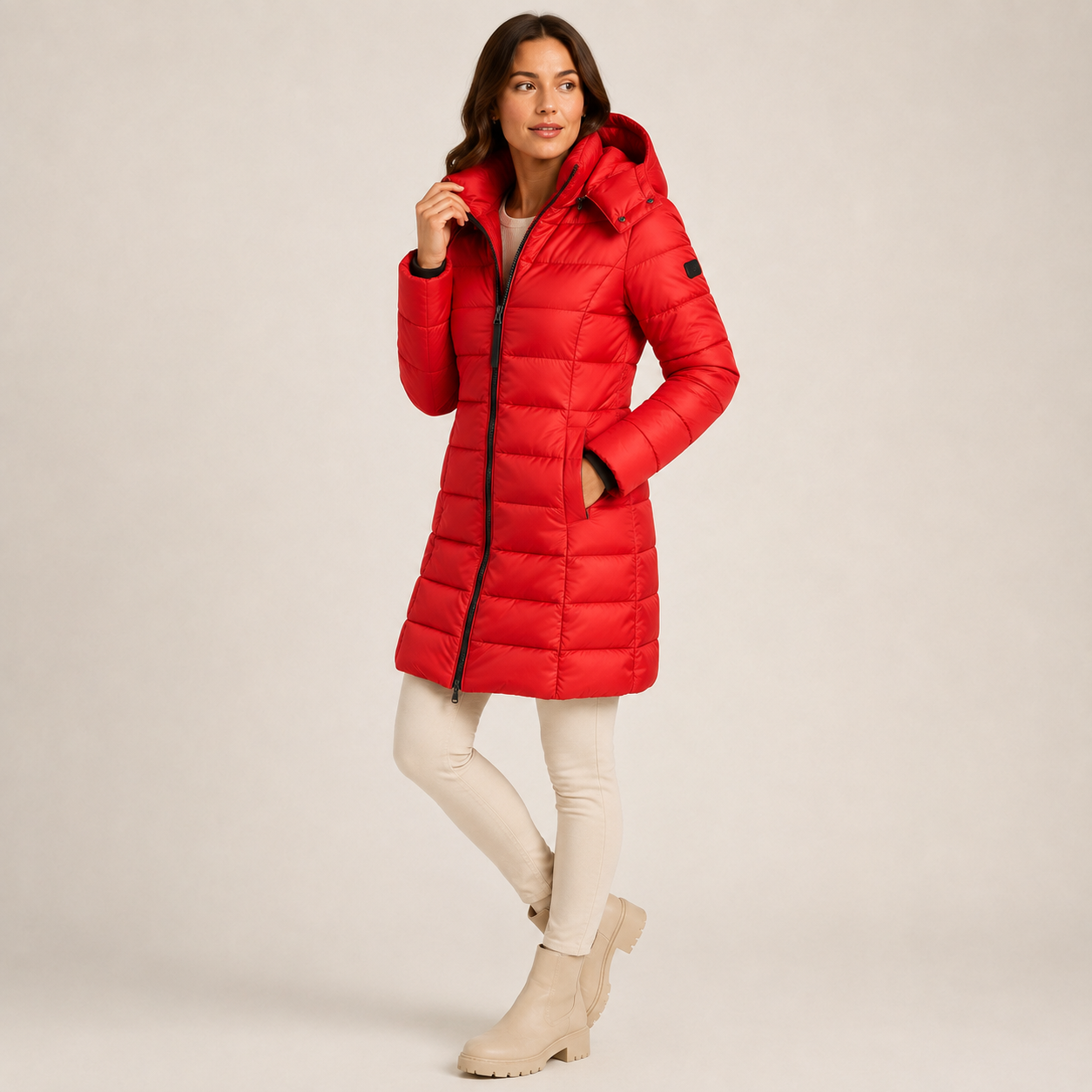 Julietta | Cosy Padded Jacket Women with Long Hooded Quilted Design