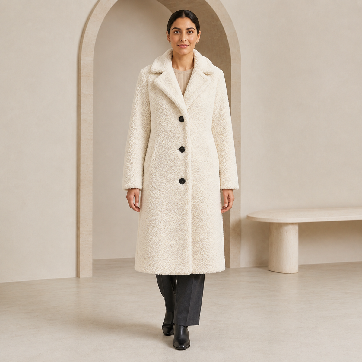 Berenice | Elegant Oversized Long Teddy Coat for Women