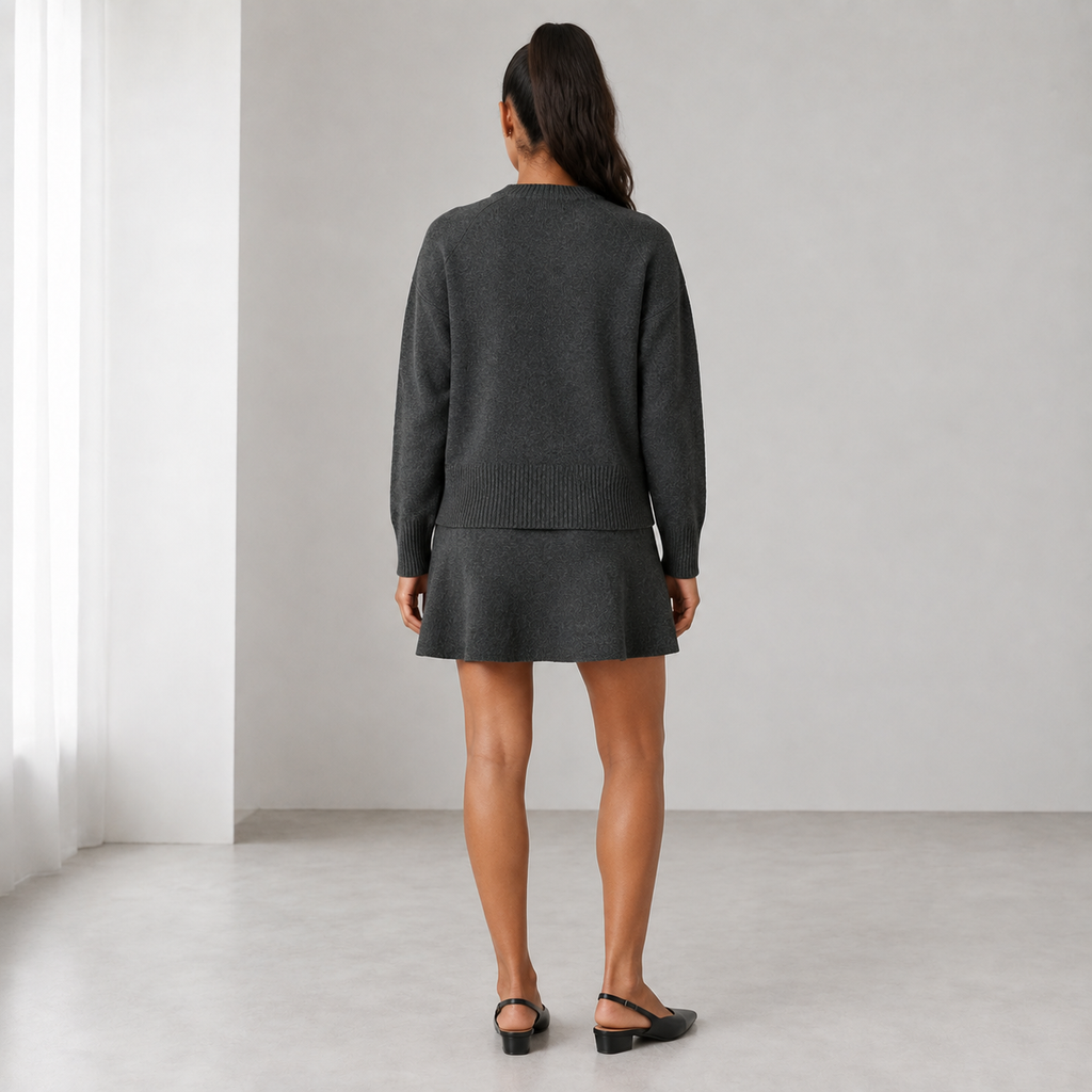Leonora | Elegant Knit Two Piece Set for Women with Fitted Top & Matching Trousers