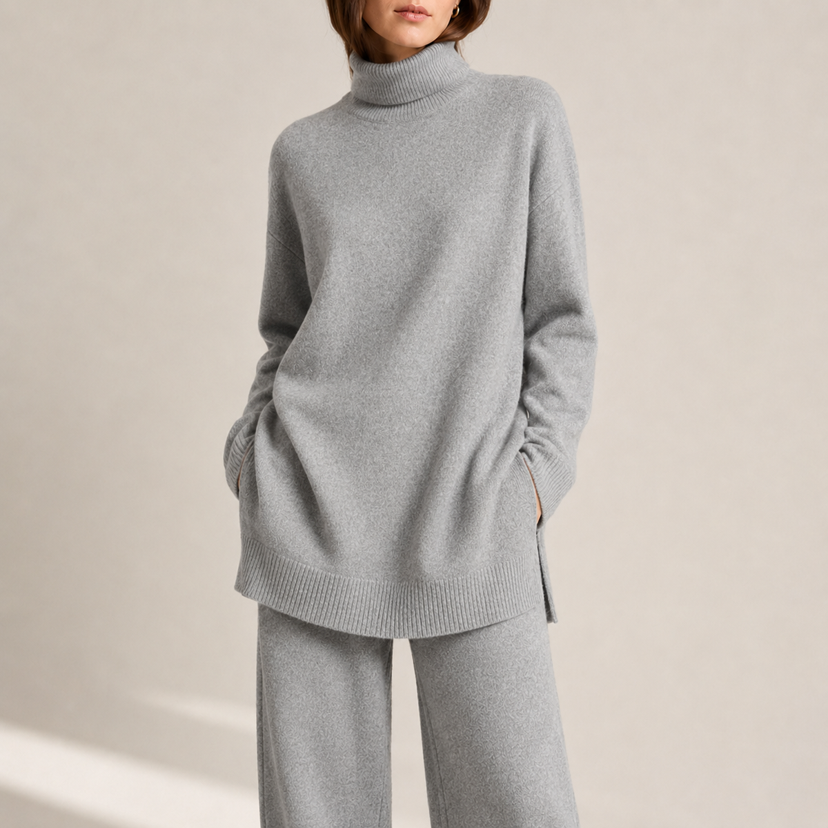 Seraphine | Effortless Travel Lounge Set for Women with Turtleneck & Wide-Leg Trousers