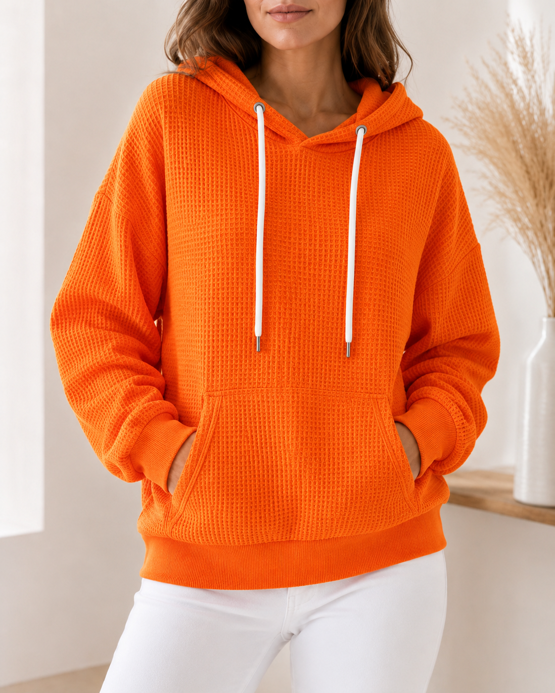 Marisol | Relaxed Textured Hoodie with Kangaroo Pocket