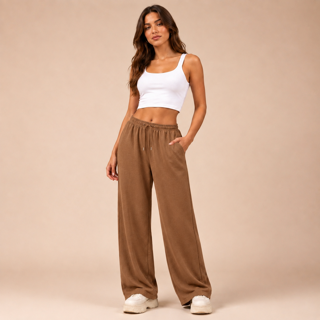 Solveig – Relaxed Straight-Leg Joggers in Cotton Blend