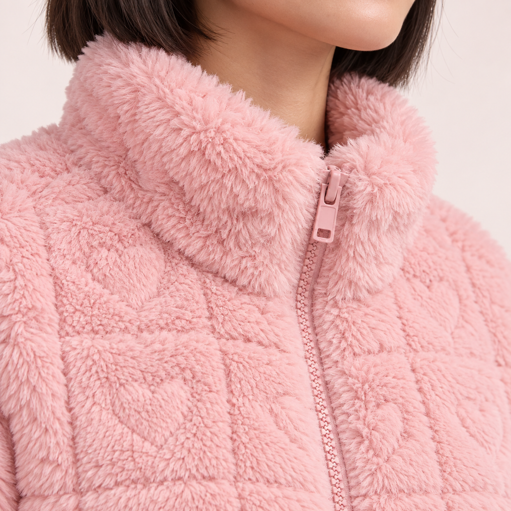 Alouette | Cosy Teddy Coat for Women with Textured Zip-Front Finish