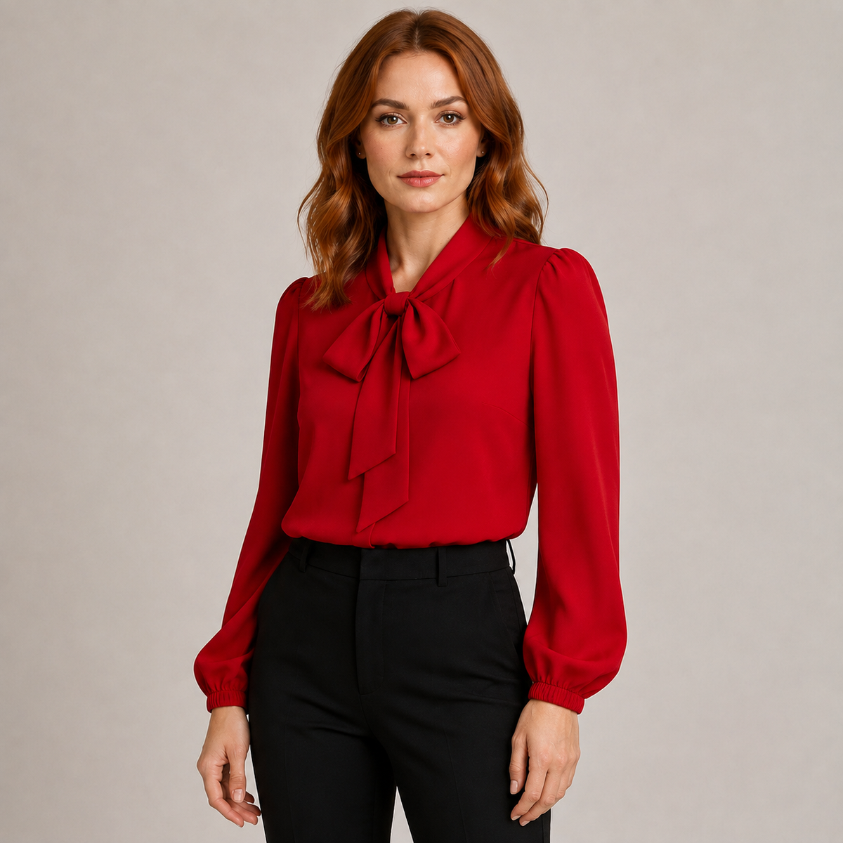 Elise | Long Sleeve Blouse with Elegant Bow Detail