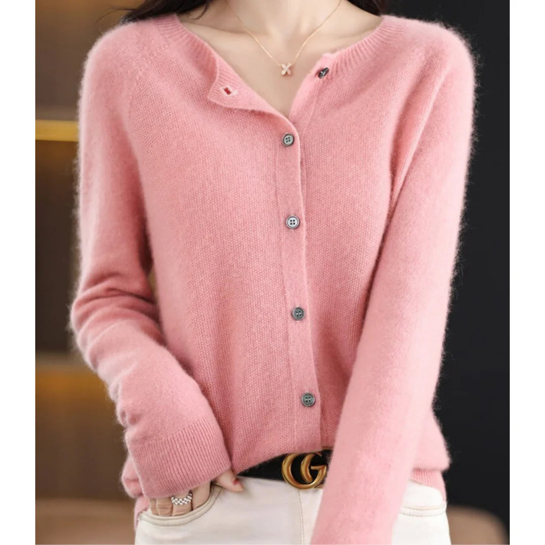 Marlowe – Women's Khaki Cashmere Cardigan