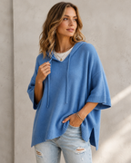 Josephine | Relaxed Hooded Jumper with 3/4 Sleeves