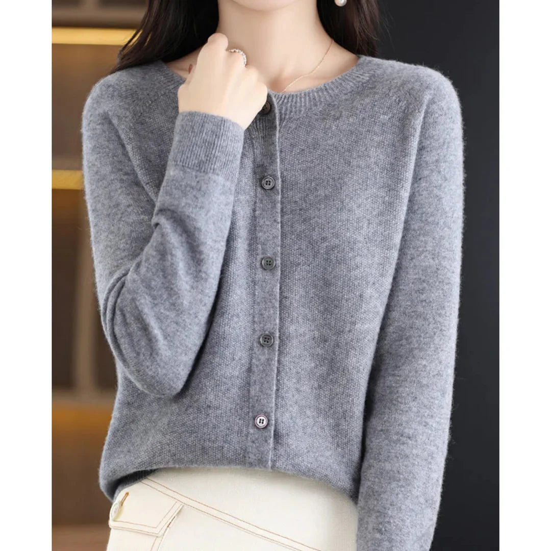 Marlowe – Women's Khaki Cashmere Cardigan