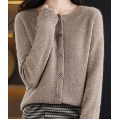 Marlowe – Women's Khaki Cashmere Cardigan