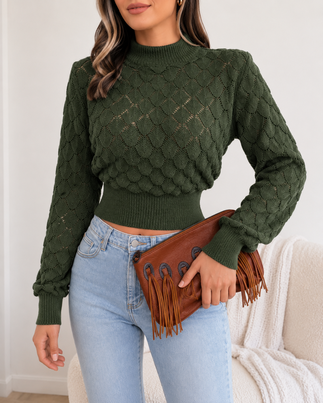 Ottilie | Textured Cropped Jumper for Women