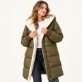 Corentine | Cosy Long Winter Coat for Women with Reversible Hooded Design