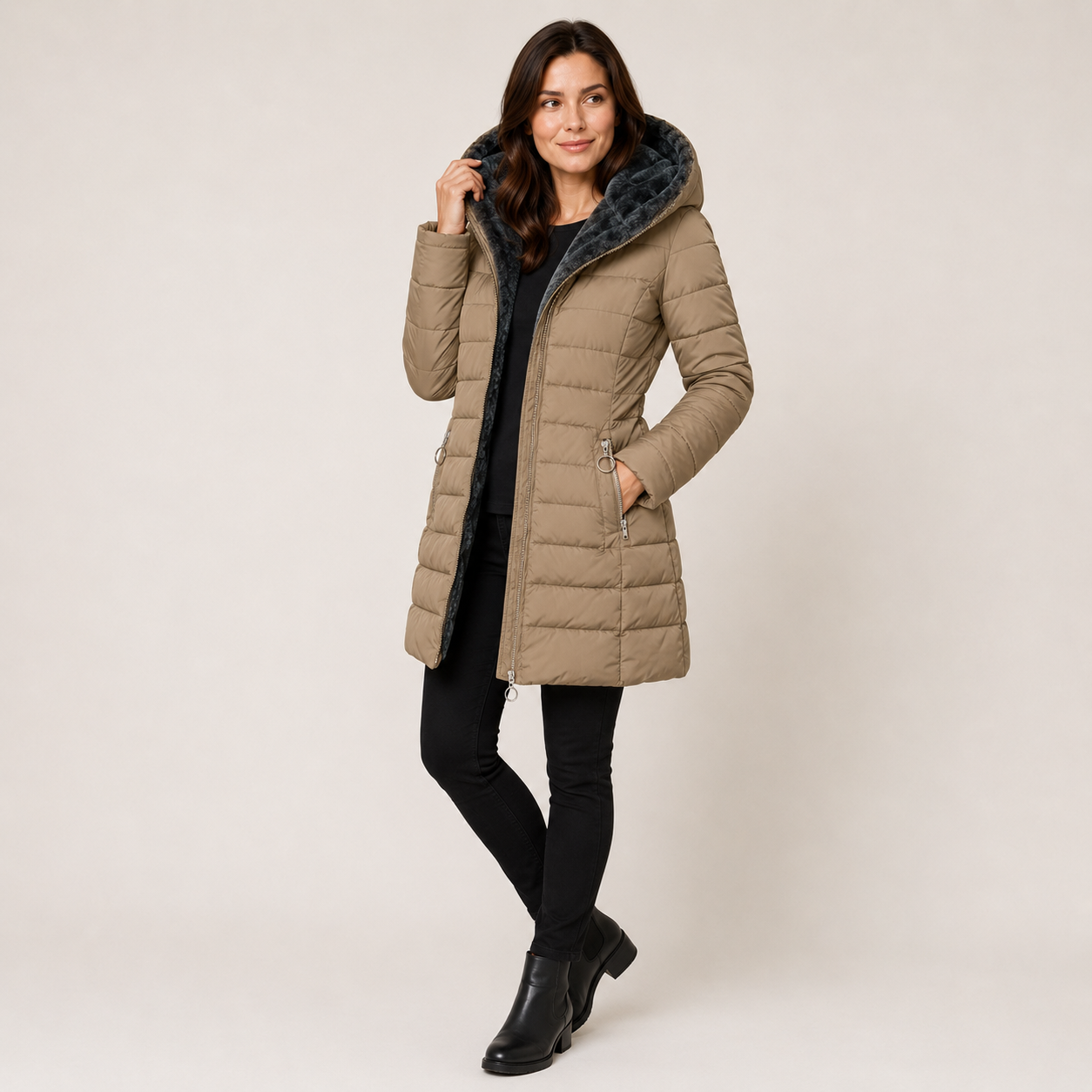 Anneliese | Warm Waterproof Jacket for Women with Hood & Longline Winter Fit