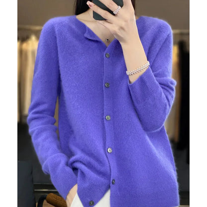 Marlowe – Women's Khaki Cashmere Cardigan