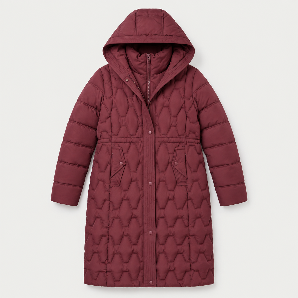 Aureline | Cosy Puffer Coat for Women with Long Quilted Hooded Silhouette