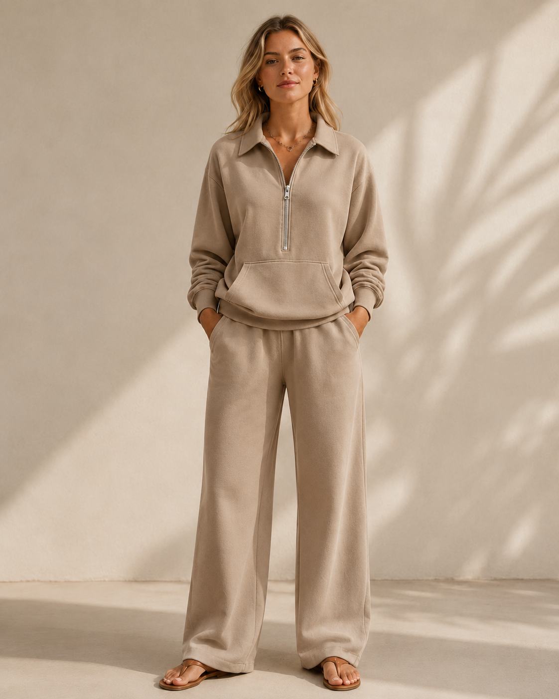 Winifred | Relaxed Half-Zip Two-Piece Set for Women