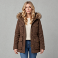 Elodie | Women's Hooded Parka, Fur Trim Coat