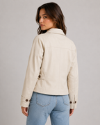 Adaline | Cropped Jacket with Button Front & Classic Collar
