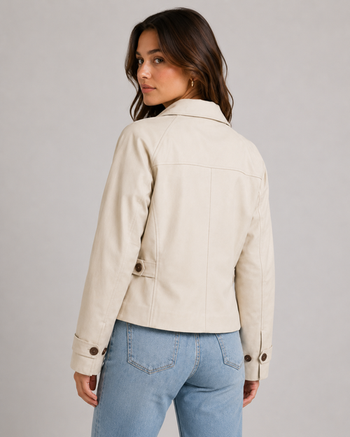 Adaline | Cropped Jacket with Button Front & Classic Collar