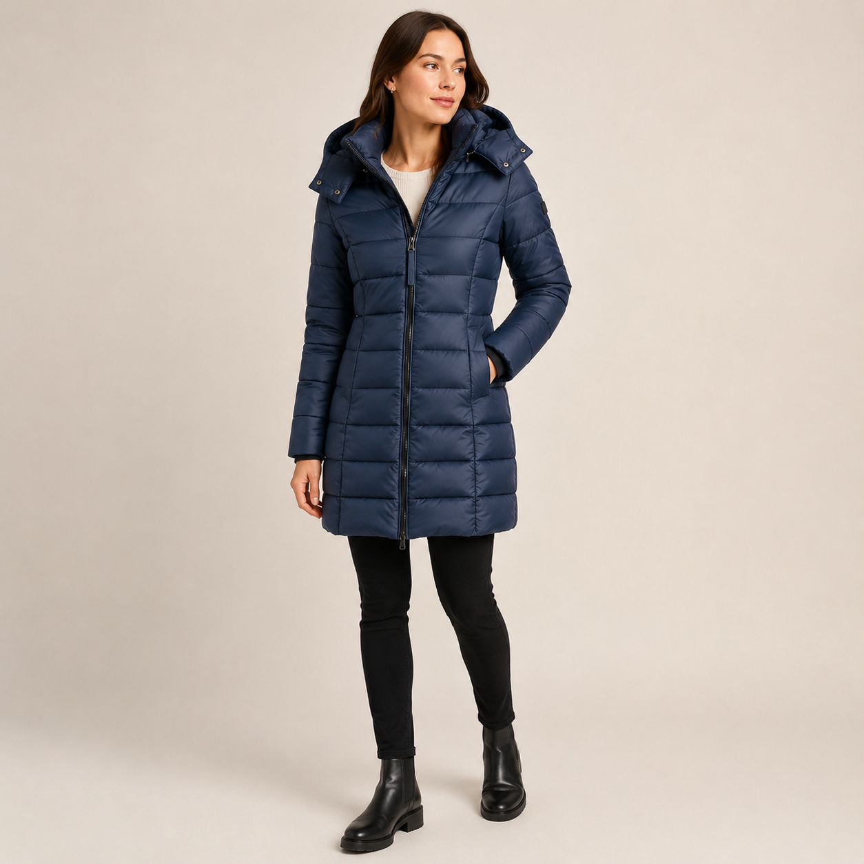 Julietta | Cosy Padded Jacket Women with Long Hooded Quilted Design