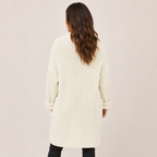 Delphine | Elegant Long Cardigan for Women with Chunky Open-Front Knit