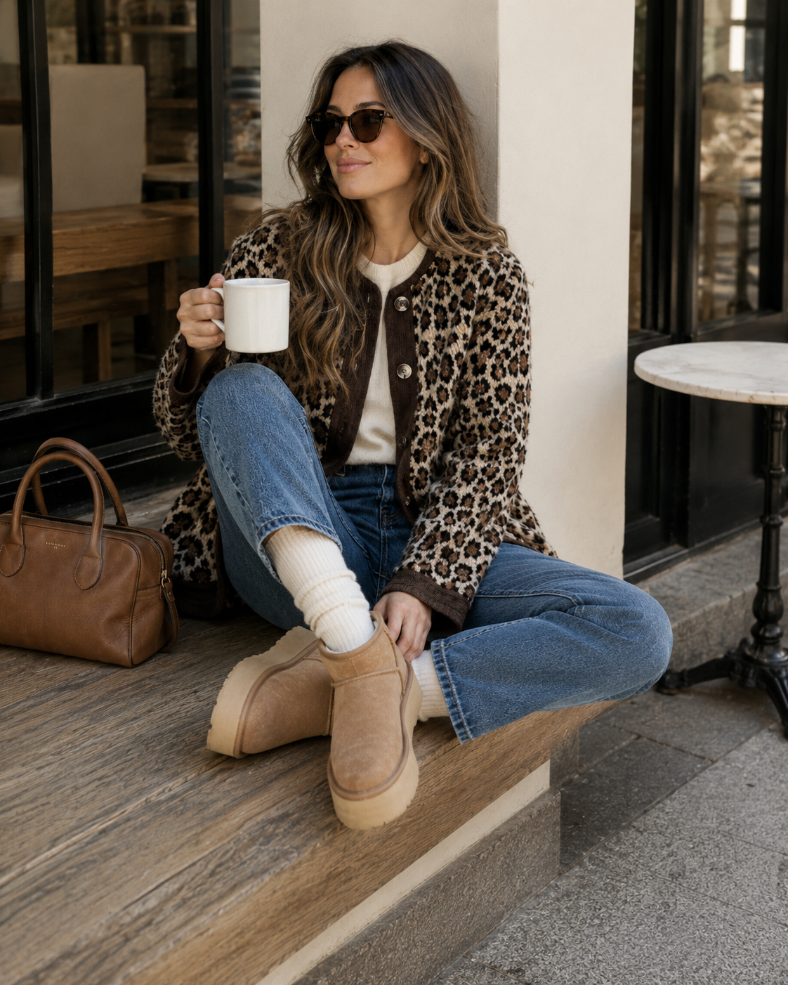 Odalys | Leopard Print Cardigan with Button Front for Women