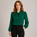 Elise | Long Sleeve Blouse with Elegant Bow Detail