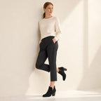 Priya | Block Heel Suede-Effect Boots with Side Zip