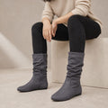 Rosamund | Suede-Look Slouch Boots with Almond Toe for Women