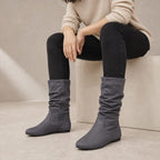 Rosamund | Suede-Look Slouch Boots with Almond Toe for Women