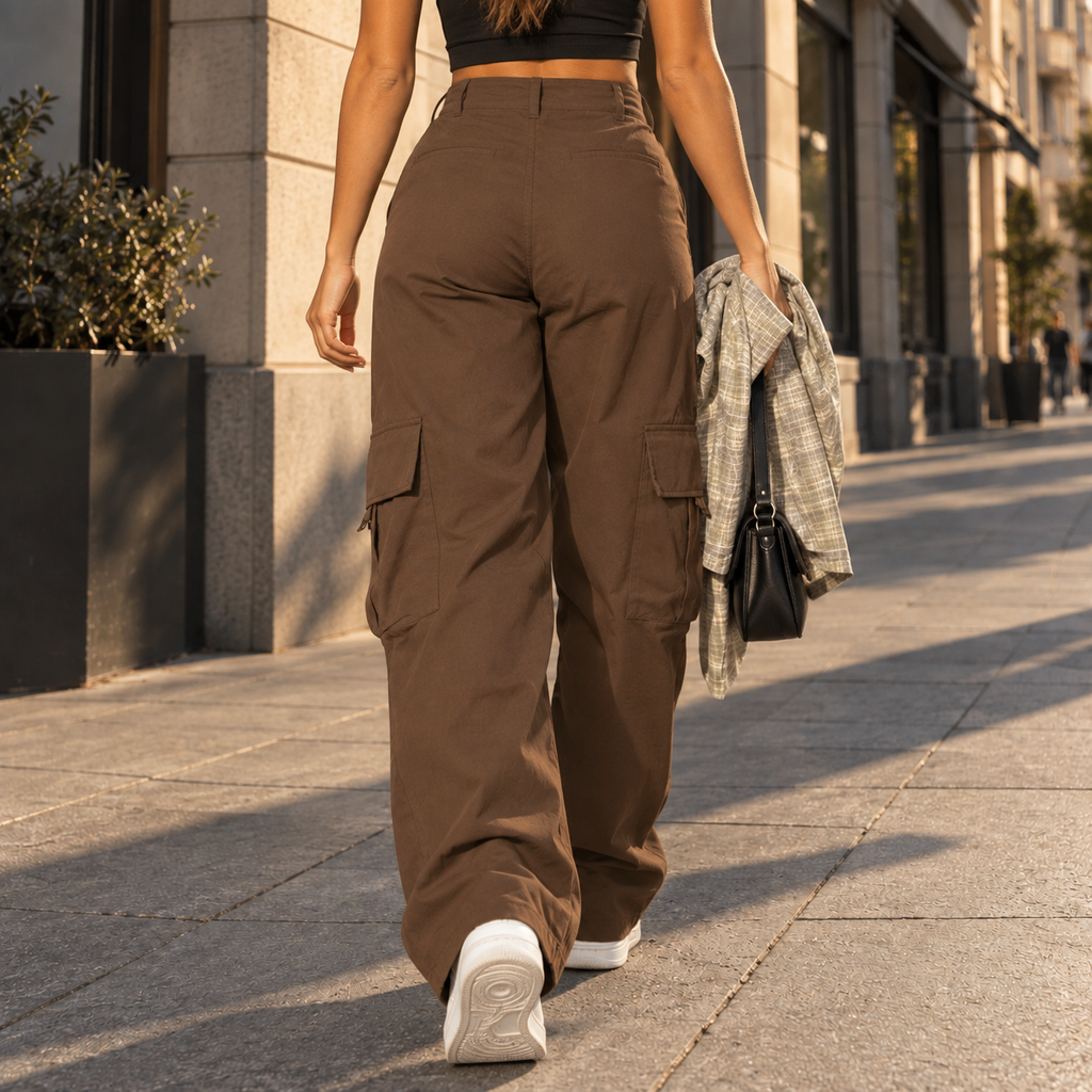 Romy | Wide Leg Cargo Trousers