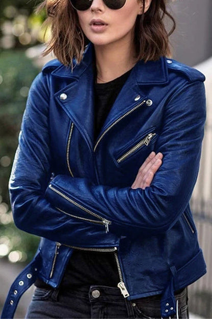 Josephine – Women's Brown Vintage Faux Leather Jacket