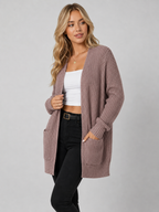 Marguerite | Open-Front Waffle-Knit Cardigan for Women