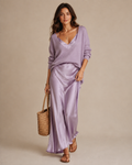 Anaïs – Satin Maxi Dress with V-Neckline