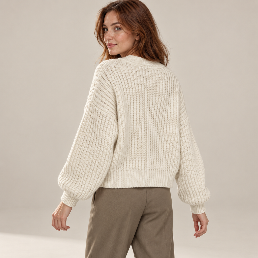 Arietta | Cosy Chunky Knit Cardigan for Women with Timeless Cable Texture