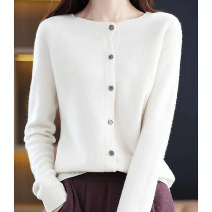 Marlowe – Women's Khaki Cashmere Cardigan