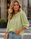 Philippa | Embroidered Peter Pan Collar Blouse for Women