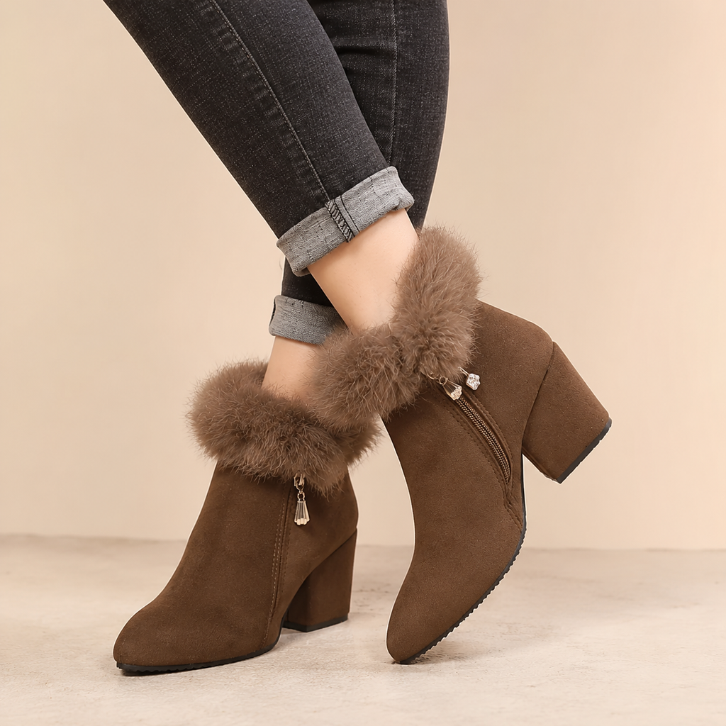 Marisol | Leopard Print Block-Heel Ankle Boots for Women