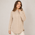 Cordelia – Women's Yellow High-Neck Cable Knit Jumper