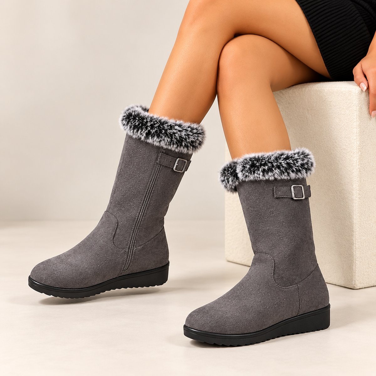 Odeline | Cosy Tall Snow Boots for Women with Refined Winter Styling – Warm Winter Boots