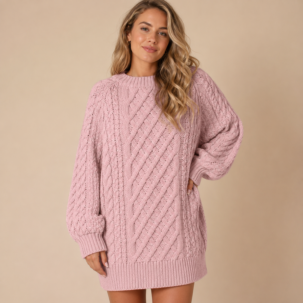 Josephine – Women's Caramel Chunky Cable Knit Jumper