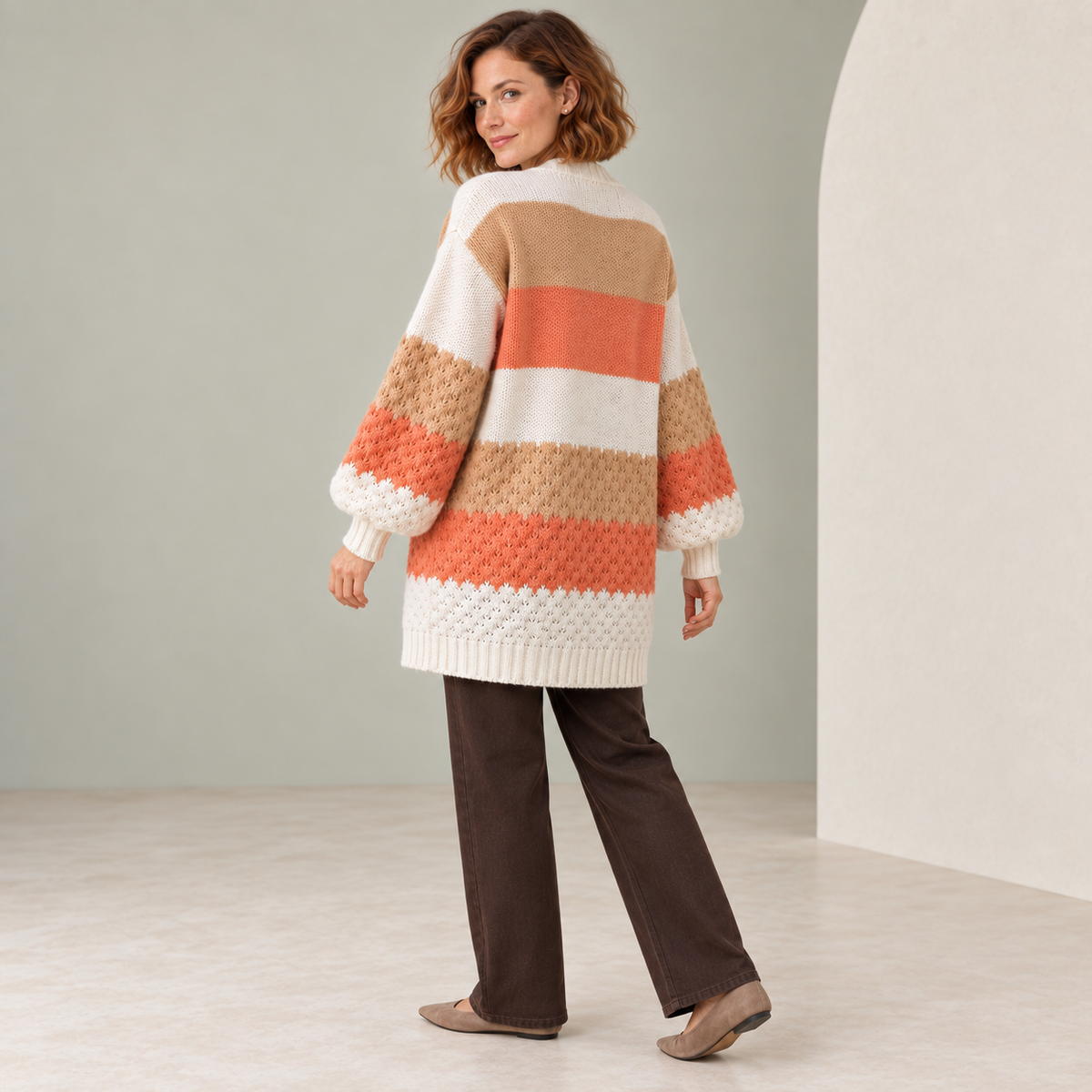 Melisande | Chic Oversized Cardigans for Women with Striped Statement Knit