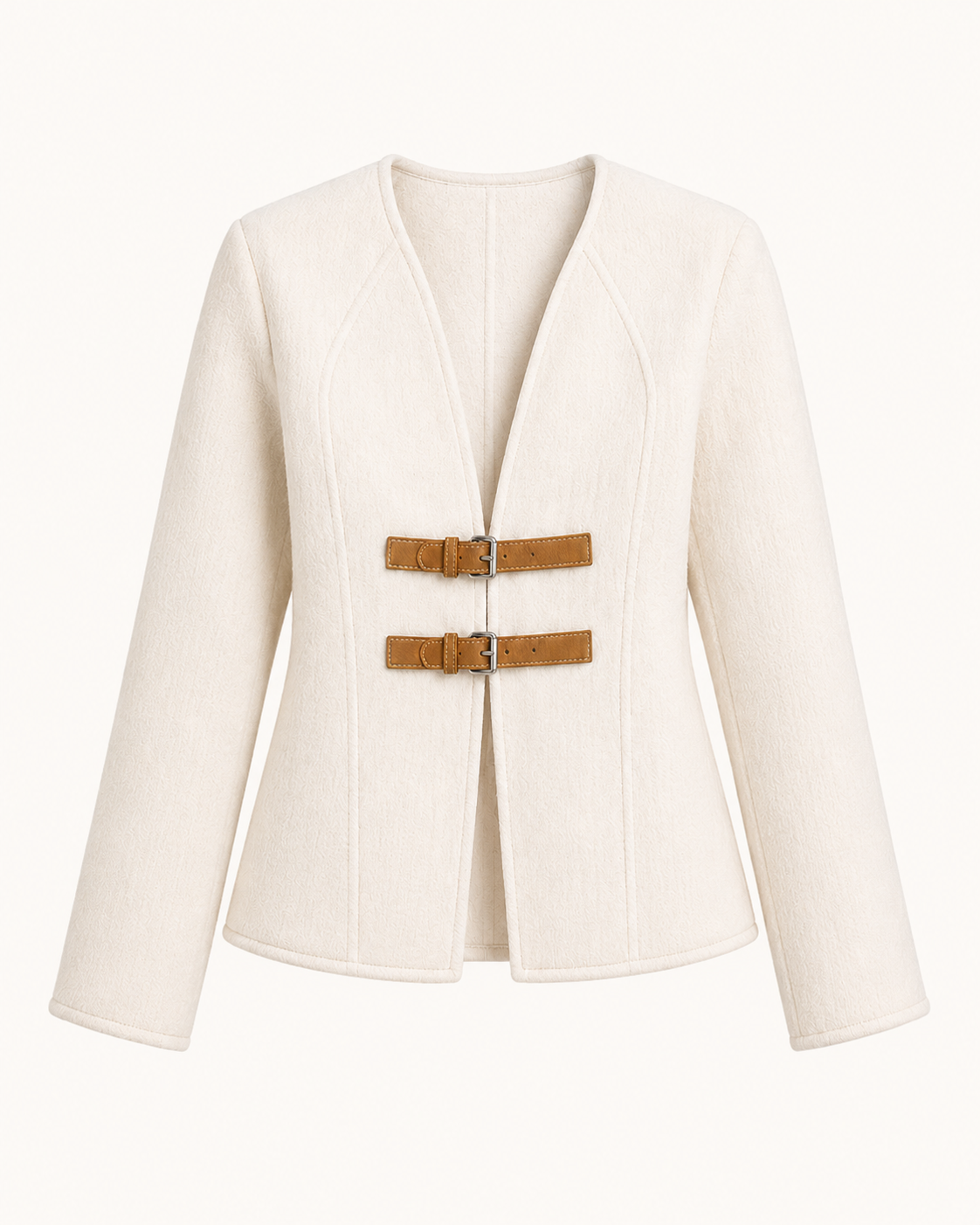 Rosalind – Modern Cardigan with Adjustable Beige Straps
