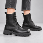 Marceau | Cosy Lace-Up Combat Boots for Women with Fleece Lining