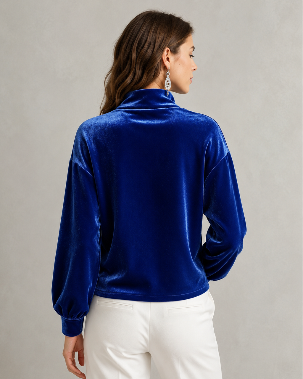 Rosamund | Elegant Mock Neck Blouse for Women