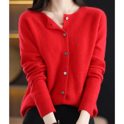 Marlowe – Women's Khaki Cashmere Cardigan