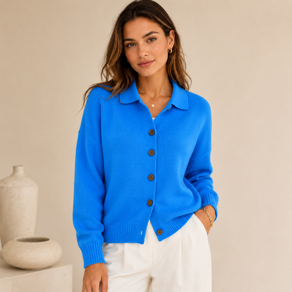Ameline | Elegant Collared Cardigan for Women with Relaxed Button-Up Fit