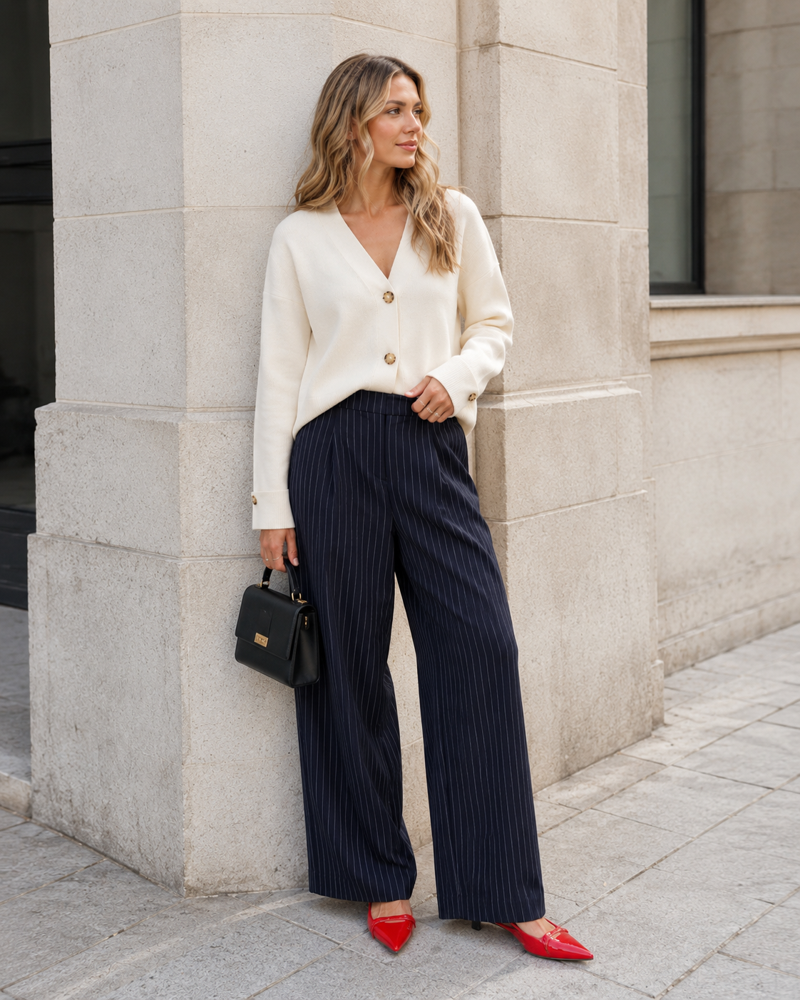 Verity – Casual V-Neck Button Cardigan for Everyday Wear